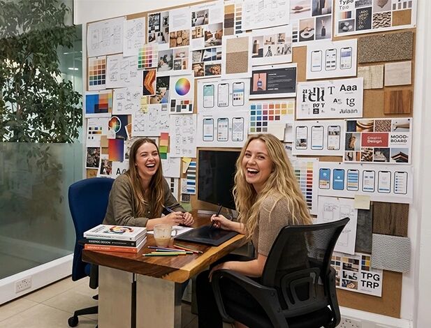 Private office at Camden Gateway with desks and a moodboard wall