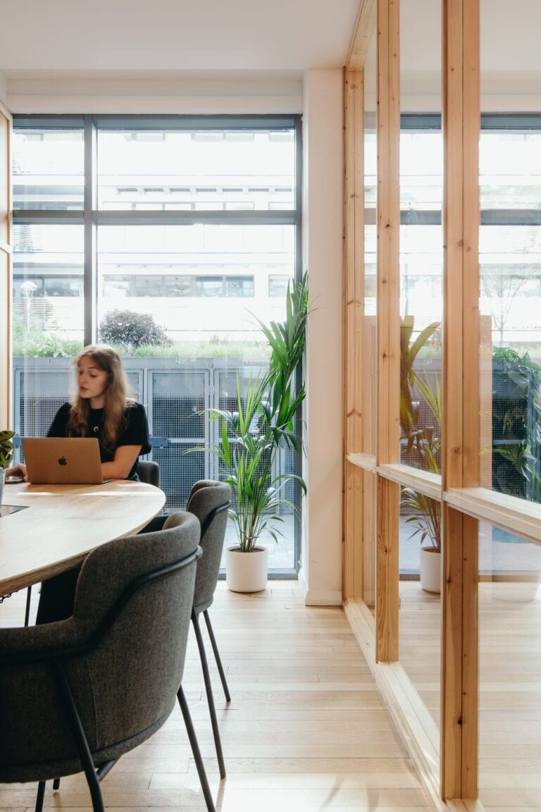 Orbit meeting room at The Halley with a table, chairs and a large window
